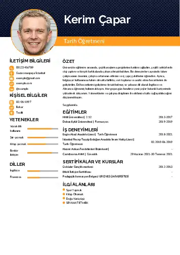 Tarih Öğretmeni Cv Örnekleri cv indir